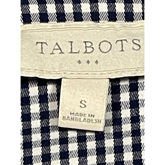 Talbots Lightweight Gingham Jacket Navy White Small - Picture 2 of 11